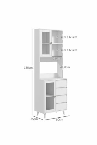 Alacena Cocina Blanca con Puerta Cristal