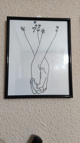Cuadro minimalista manos entrelazadas