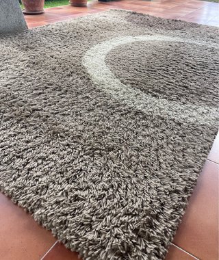 Alfombra salón beige y marrón