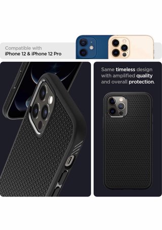 Funda Spigen iPhone 12 o 12 pro Negra