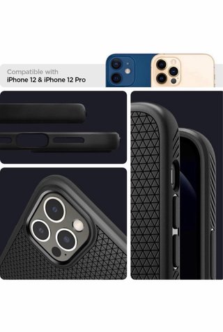 Funda Spigen iPhone 12 o 12 pro Negra