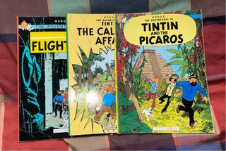 Colección de Tintín en inglés. Años ochenta.