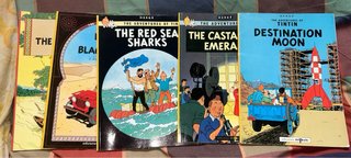 Colección de Tintín en inglés. Años ochenta.