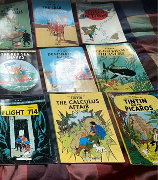 Colección de Tintín en inglés. Años ochenta.