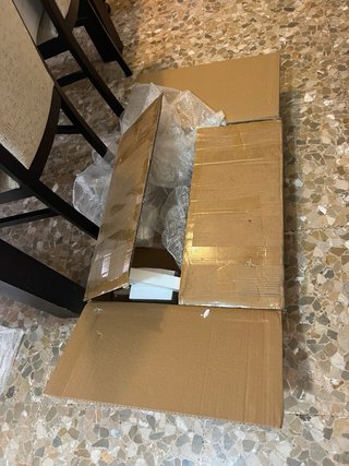 Mesa plegable hidráulica rosa, nueva