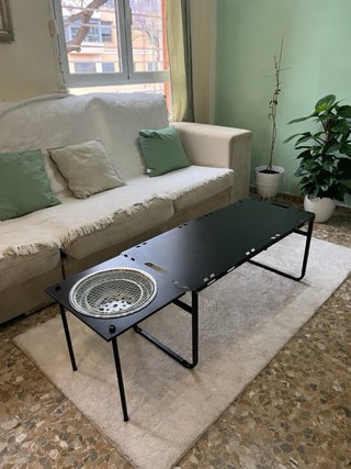 Mesa plegable hidráulica rosa, nueva