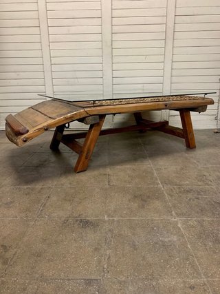 Mesa de centro rústica Trillo madera y cristal
