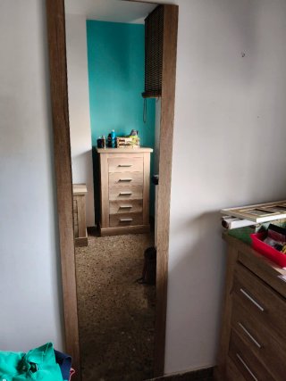 Espejo de habitación madera y cristal
