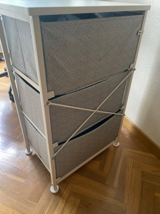 Cajonera piccola in tessuto e metallo