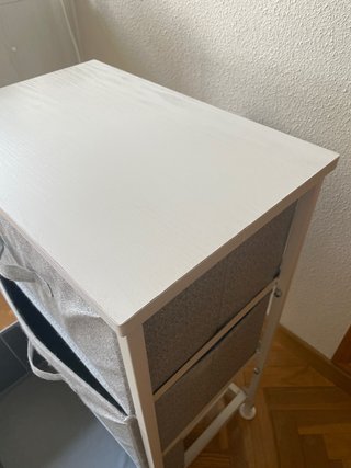 Cajonera piccola in tessuto e metallo