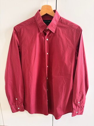 Camisa Massimo Dutti burdeos lunares