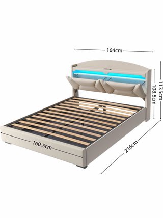 Cama con canapé y luces led NUEVA!!