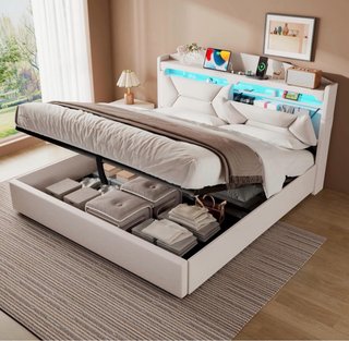 Cama con canapé y luces led NUEVA!!