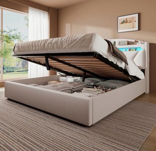 Cama con canapé y luces led NUEVA!!