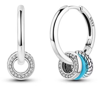 Aros Plata 925 con Circonitas y Turquesa