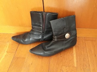 Mujer Botines rojo negro piel talla 38-39 nuevos