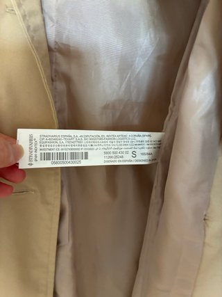 Gabardina Stradivarius Beige Talla S