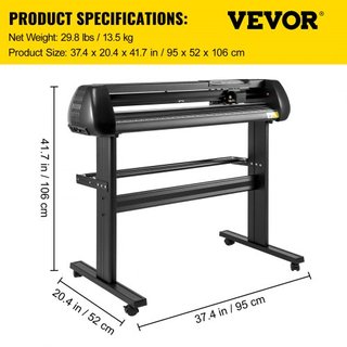 Macchina da taglio per vinile da 28 pollici, plotter da taglio per vinile con supporto regolabile di forza e velocità per la produzione di segnali