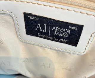 Borsa Armani Jeans bianca vernice