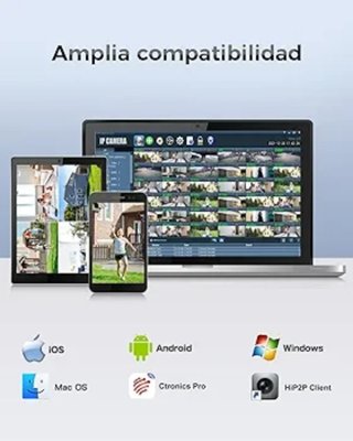 Ctronics Cámara Vigilancia Zoom Híbrido 10X