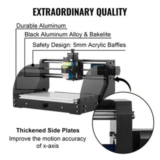 Máquina de Grabado 300×180×45 mm Router CNC CNC 3018 Pro Grabador Láser de 15W Control GRBL Máquina de Grabado Láser de 3 Ejes, con Controlador Offline, para Tallar Plástico, Acrílico, PVC, Madera