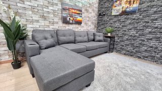 Sofá 4 plazas gris 245cm