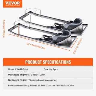 Tablones de Rodillas de Concreto de Acero Inoxidable, Deslizadores de Concreto de 28'' x 8'', Tablones de Rodillas para Concreto, Almohadillas de Rodillas para Deslizadores de Concreto, con Almoha...