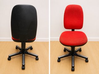 Silla de oficina roja con ruedas 9-Unidades