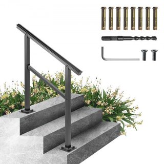 Pasamanos Exterior Pasamanos de Carga de 74.8 kg Pasamanos para Escaleras de Aluminio 91.4x88.9 cm Barandilla de Escalera Exterior Rango Transicional de 0 a 50° Pasamanos para Escalera que se Ajus...