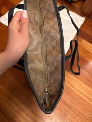 Bolso Tote Coach Marrón y Negro Grande