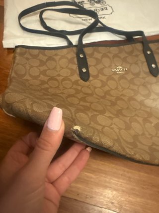 Bolso Tote Coach Marrón y Negro Grande