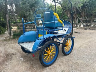 Carruaje azul y amarillo