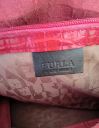 Bolso Furla Rojo Cocodrilo