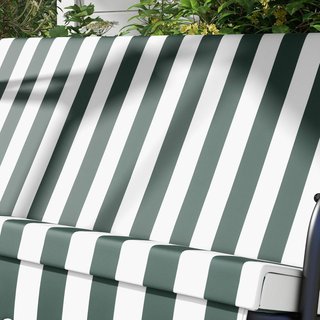 Dondolio da giardino per 3 persone con tettuccio regolabile, dondolio da esterno con poliestere traspirante e sedile in acciaio, capacità fino a 200 kg, 172X110X153 cm, verde scuro, bianco