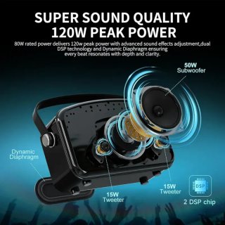 Altavoz Bluetooth 120W HiFi Sonido Potente
