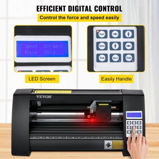 Tagliavinile, plotter da 375 mm, tagliavinile con display LED, semi-automatico con occhio ottico integrato per guida precisa, compatibile con il software SignMaster per il design...