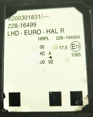 Faro Derecho Renault Modus 228-16499 8200301831