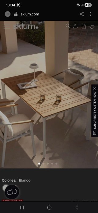 Mesa de exterior Sklum de madera
