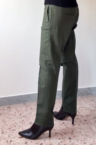 Pantaloni eleganti Mango SUIT verde oliva
