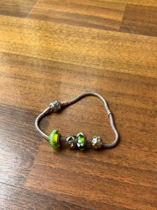Charm Pandora Esfera Brillante Verde Plata