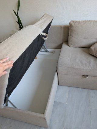 Sofá Cama Chaise Longue Beige Ikea