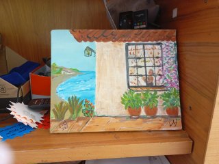 Pintura al óleo Ventana al mar