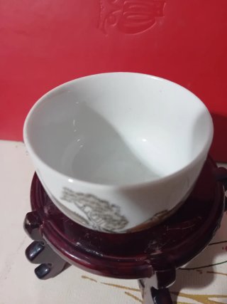 Cuenco porcelana antiguo pintado a mano