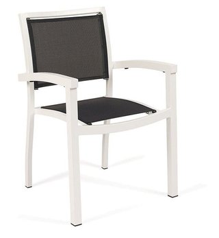 Sillón de aluminio blanco y negro