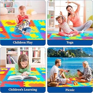 Puzzle Tappeto per Bambini 16 Pezzi 120x120cm