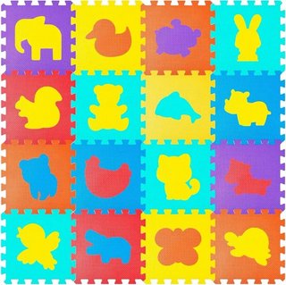 Puzzle Tappeto per Bambini 16 Pezzi 120x120cm