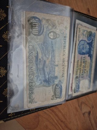5000 Pesos Argentina Billete Antiguo