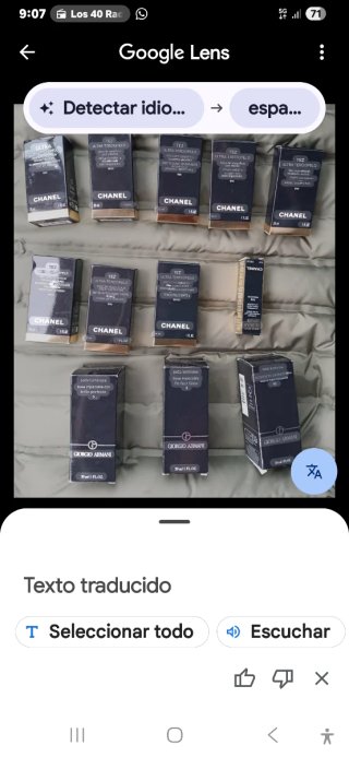 Base de maquillaje Chanel y GIORGIO ARMANI