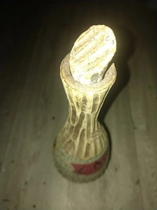 Botella artesanal Vino cerámica y madera