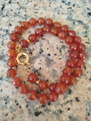 Collana pietra corniola sfaccettata